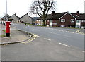 Monnow Way pillarbox opposite Lambourne Crescent, Bettws, Newport