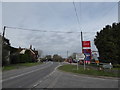 Looking north-west on the A27 at Selmeston