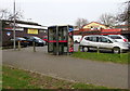 Two BT phoneboxes at the edge of Bettws Shopping Centre, Newport