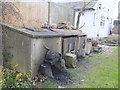 Coal bunkers behind houses on Booth