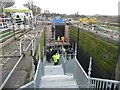 SE3419 : Temporary staircase into Fall Ing lock, Wakefield by Christine Johnstone