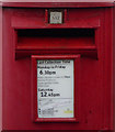 Detail, Elizabeth II postbox on High Street, Cherry Hinton