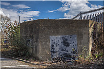 SZ1593 : WWII defences in the environs of Bournemouth & Christchurch: Avon Trading Park, Christchurch - pillbox (3) by Mike Searle