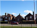 Unusual houses on the A38 near Longbridge, Birmingham