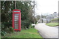 Telephone box at the entrance to Withiel