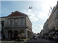 SU9676 : Windsor: aeroplane over the Guildhall by Chris Downer