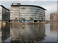 SJ8097 : Manchester Ship Canal and BBC Quay House by David Dixon