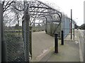 Caged footbridge over the railway lines, Cannon Lane