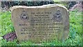 Memorial stone marking spot of a Wellington crash in 1945 near Laxton