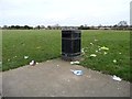 TQ1186 : Litter bin and litter, Field End Road Recreation Ground by Christine Johnstone