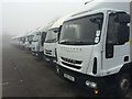 A line of trucks on Beeston Business Park