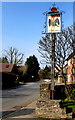 Black Swan name sign on a post,  Much Dewchurch