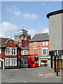 Bus emerging from Pitt Street in Wolverhampton