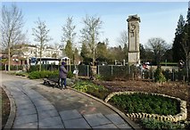 SP3265 : The Sensory Gardens and Clock Tower by Clint Mann