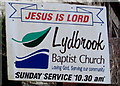 Lydbrook Baptist Church name sign, Lower Lydbrook