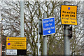 Waiting restriction signs, Malone Road, Belfast (March 2016)