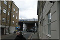 View of the DLR/c2c viaduct on Cable Street from Ensign Street