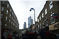 View of the Gherkin and Heron Tower from Wentworth Street