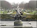 SJ3384 : Fountain in front of Lady Lever Art Gallery, Port Sunlight by Graham Robson