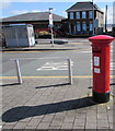 Queen Elizabeth II pillarbox at the edge of Gorseinon Bus Station