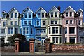 Aldeburgh High Street: A multicoloured terrace in Crag Path