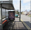 Zoopla advert on a Glebe Road bus shelter, Loughor