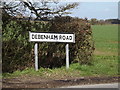 Debenham Road sign