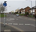 Mini-roundabout sign, Monnow Way, Bettws, Newport