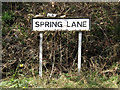 TM1355 : Spring Lane sign by Geographer
