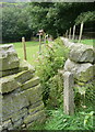 Stile at a bend in the footpath from Long lane to Rochdale Road