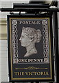 Penny Black name sign, The Victoria, Newport