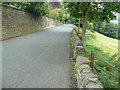 Haugh End Lane at a footpath junction, Sowerby