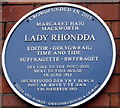 ST2987 : Lady Rhondda June 1913 blue plaque, Risca Road, Newport by Jaggery