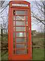 Gold statue in a phone box