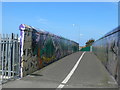 Colourful railway bridge