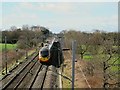 Pendolino approaching Brereton Lane bridge