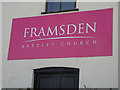TM1960 : Framsden Baptist Church sign by Geographer