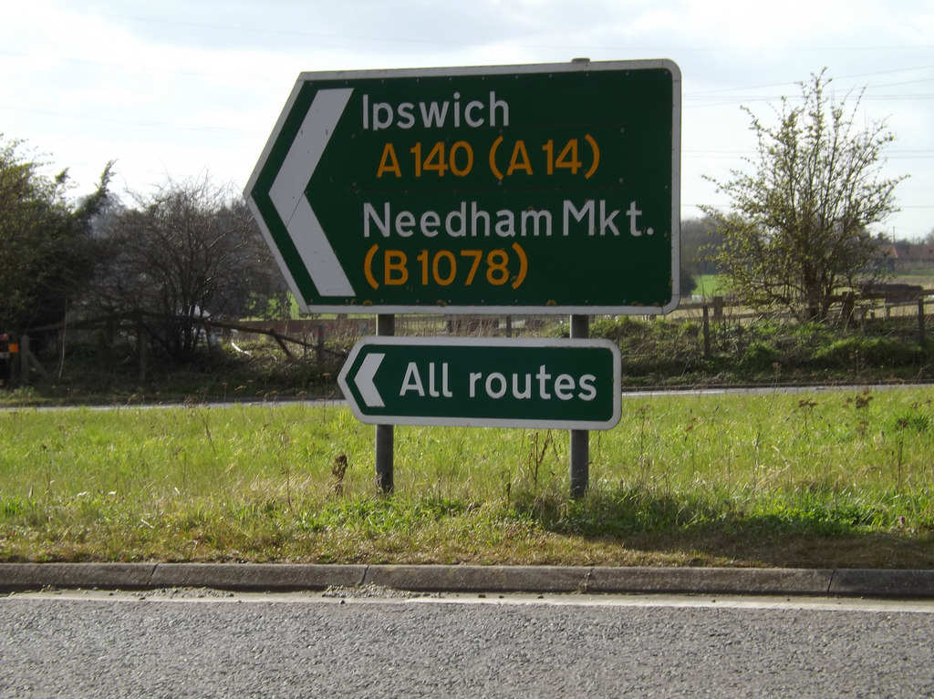 Roadsigns on the A140 Norwich Road © Geographer :: Geograph Britain and ...