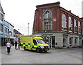 Ambulance in Bridgend town centre