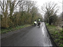 TQ6156 : Horse riders on Crouch Lane by Marathon