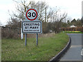TM0954 : Creeting St Mary Village Name sign on Flordon Road by Geographer