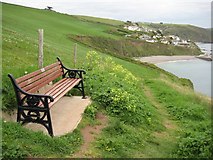 SX3553 : Memorial bench on Britain Point by Philip Halling