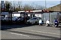 Three motor scooters, Yspitty Service Station, Bynea