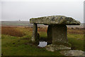 SW4233 : Lanyon Quoit and distant view of the Ding Dong Mine by Christopher Hilton