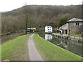 The canal towpath at Llanfoist Wharf & boathouse