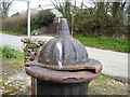 Wiston - old village pump in centre of road junction - detail