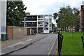 Empty Flecker House behind Broome Way, Camberwell