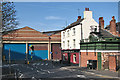 Painting the bus depot doors