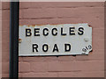 Beccles Road, Bungay; Peace Year commemoration street sign