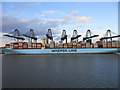 TM2732 : Container ship and cranes by Jonathan Thacker
